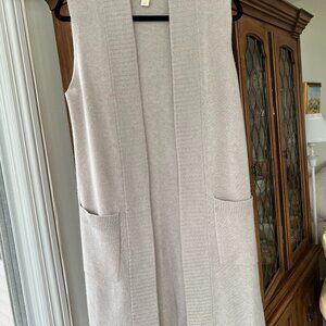 St Tropez Cashmere Cardigan Sweater Vest in Gray Size Small